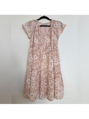 Loft Floral Sundress Tiered Midi Dress XS